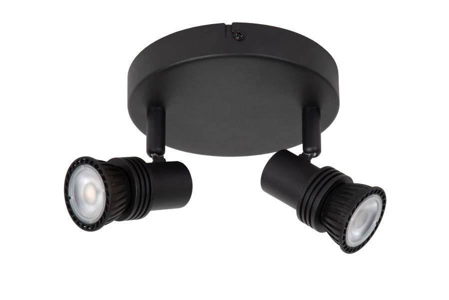 Lucide KIANTI - Spot plafond - Ø 15 cm - 2xGU10 - Noir - éteint